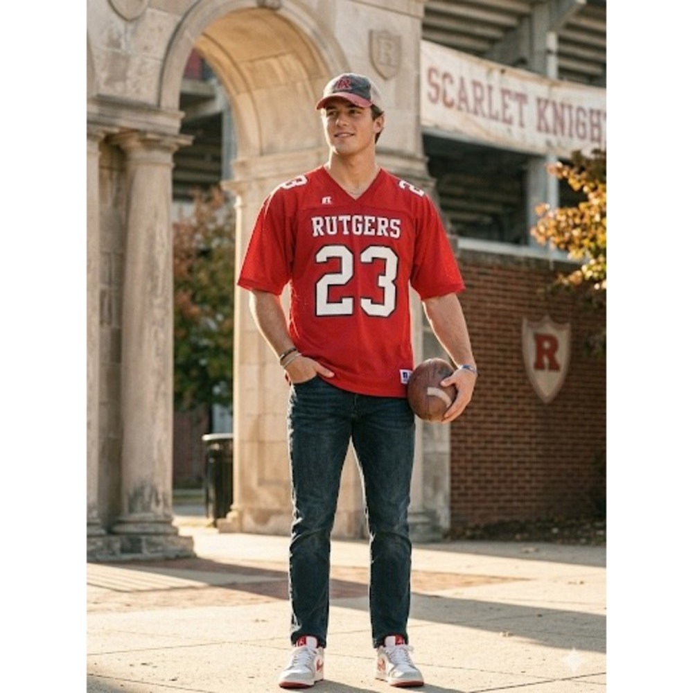 Russell Athletic Rutgers Scarlet Knights Football Jersey Red Mesh Mens XL 23